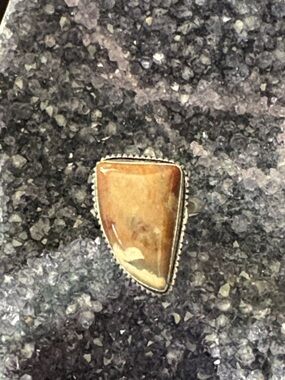 Jasper silver ring boho style
